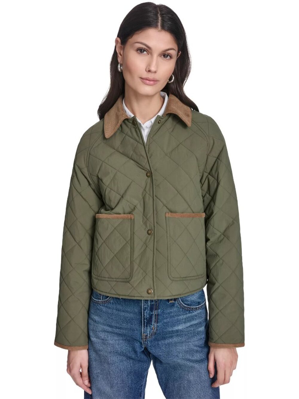 New w/ Tags Levi's Women's Olive Diamond Quilted Jacket Work Jacket Size XS - Picture 6 of 12